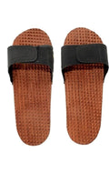 Wooden Relaxing Acupressure Slippers, Foot Massager (Brown) Set of 1